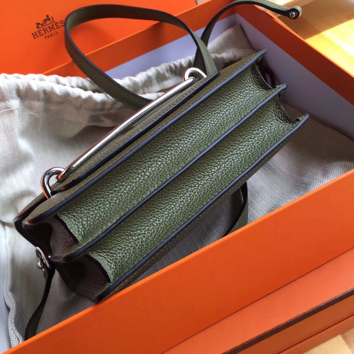 Hermes Vert Veronese Evercolor Calfskin Mini Roulis Bag