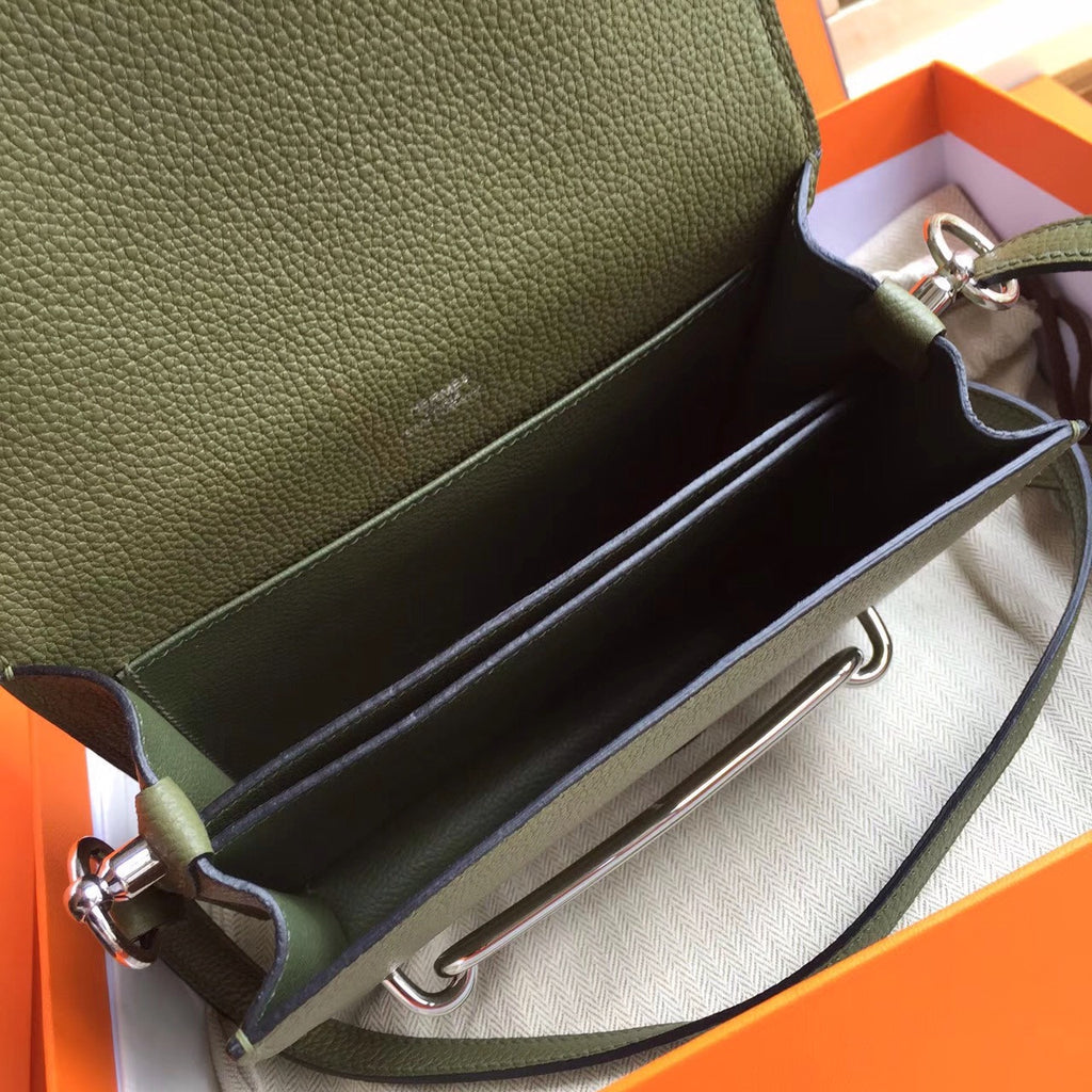 Hermes Vert Veronese Evercolor Calfskin Mini Roulis Bag
