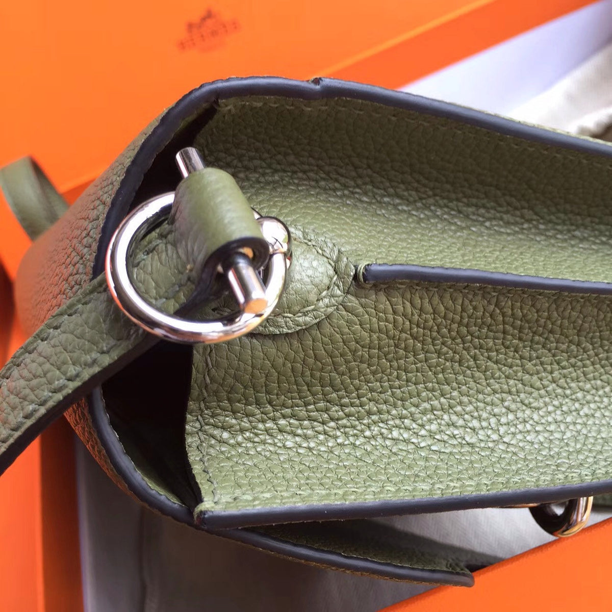 Hermes Vert Veronese Evercolor Calfskin Mini Roulis Bag