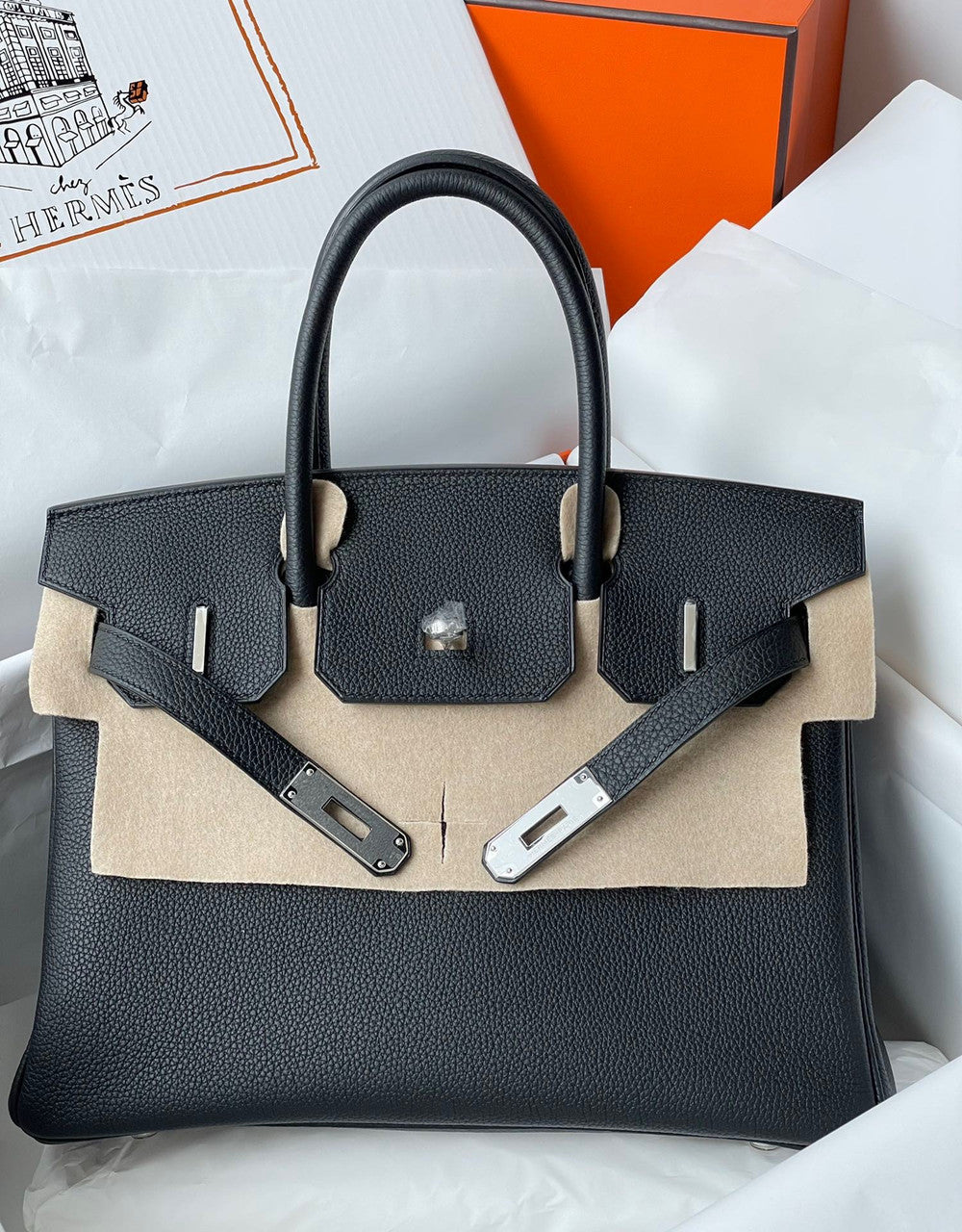 Hermes Graphite Birkin 25 cm Togo Palladium Hardware