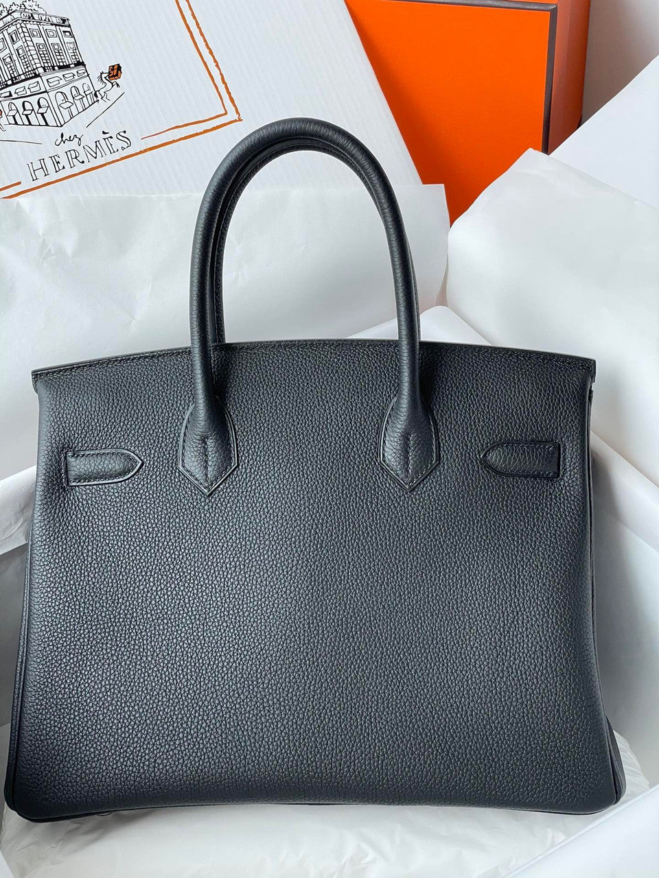 Hermes Graphite Birkin 25 cm Togo Palladium Hardware