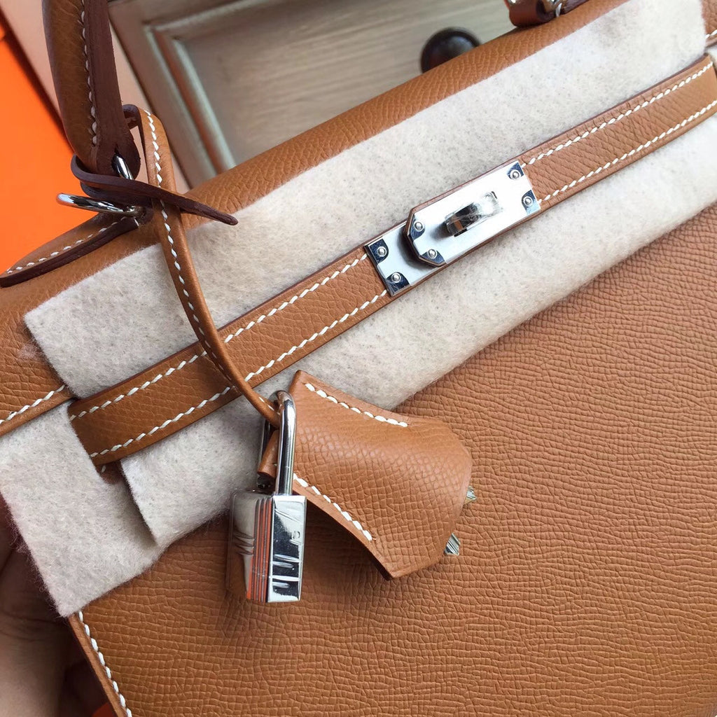 Hermes CK37 Brown Kelly 25 Epsom Palladium Hardware