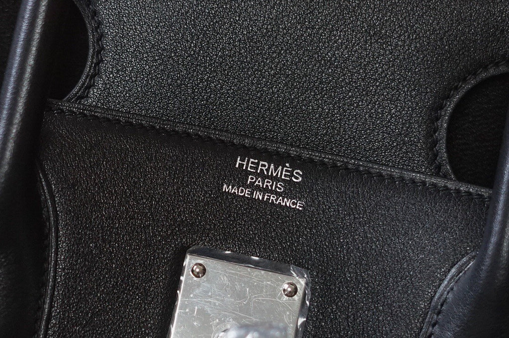 Hermes Birkin 40 HAC Black  Swift Toile De Camp Palladium Hardware
