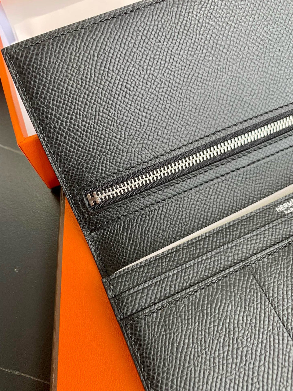 Hermes Bearn wallet Black Epsom Hermes