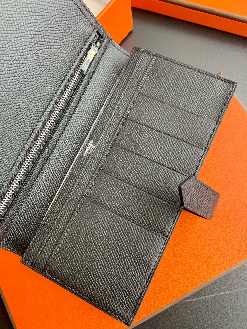 Hermes Bearn wallet Black Epsom Hermes