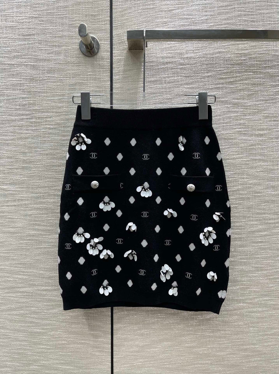 Chanel Embroidered Cashmere Skirt SS2023