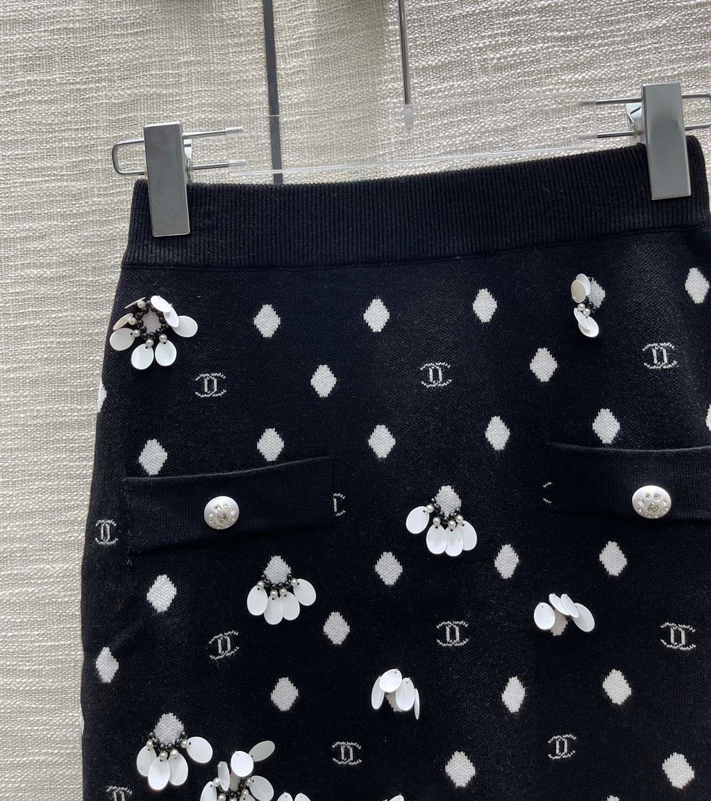 Chanel Embroidered Cashmere Skirt SS2023