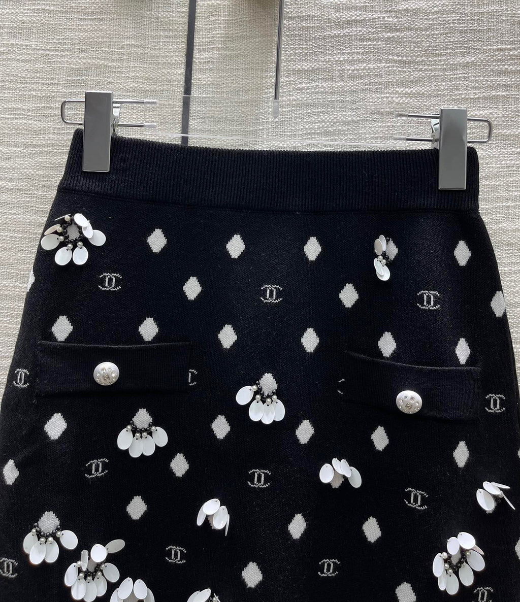 Chanel Embroidered Cashmere Skirt SS2023