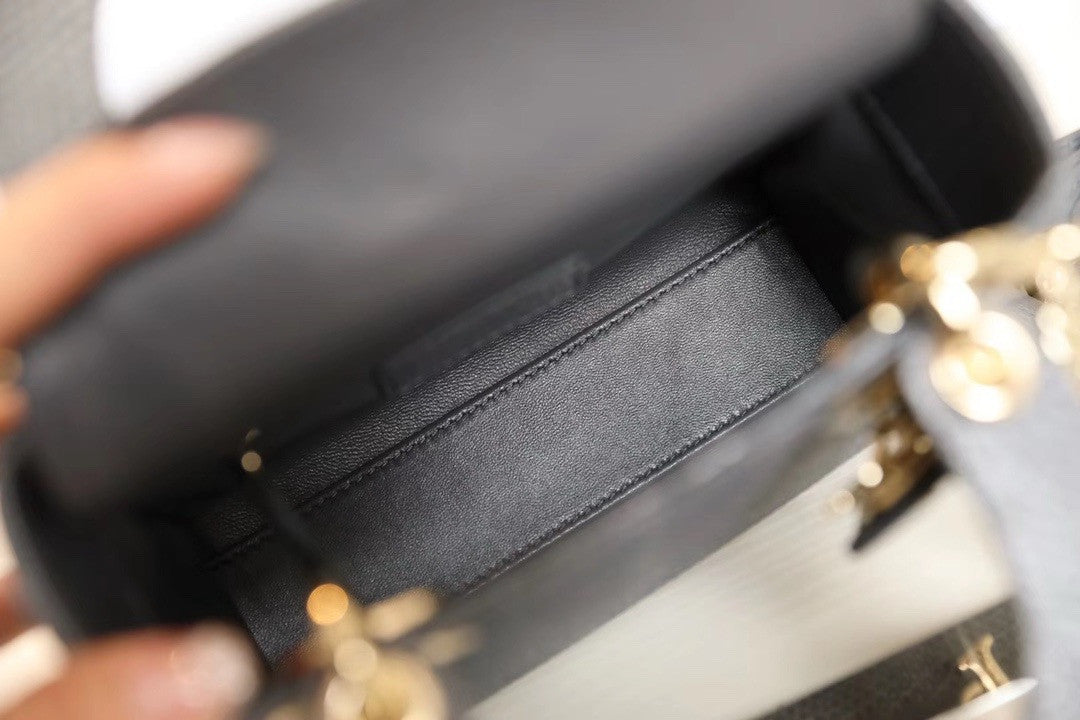 Christian Dior Lady Dior Mini Lizard Grey