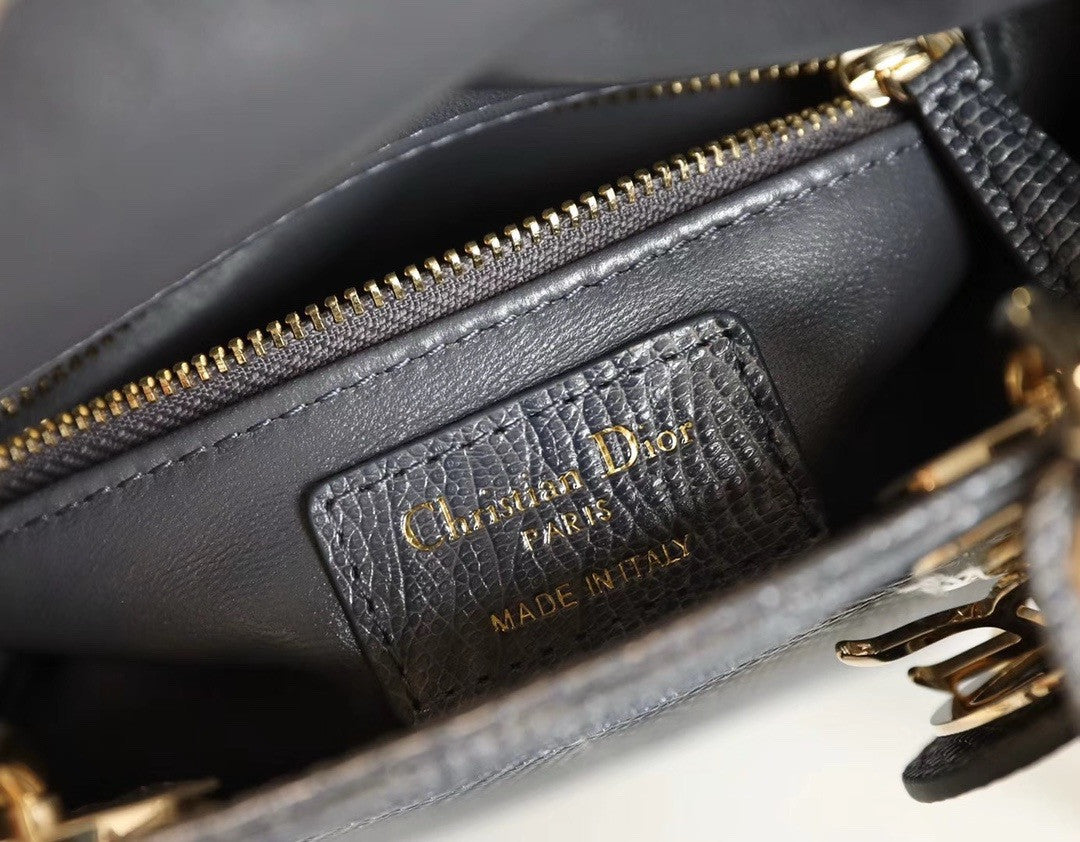 Christian Dior Lady Dior Mini Lizard Grey