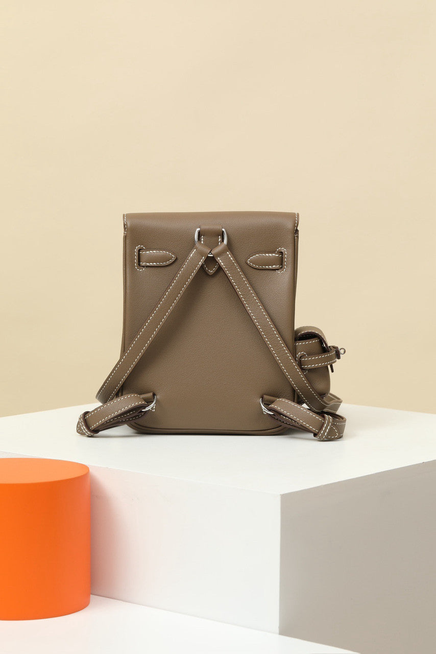 HERMÈS KELLY JUMP BAG ETOUPE SWIFT LEATHER  PALLADIUM HARDWARE Hermes
