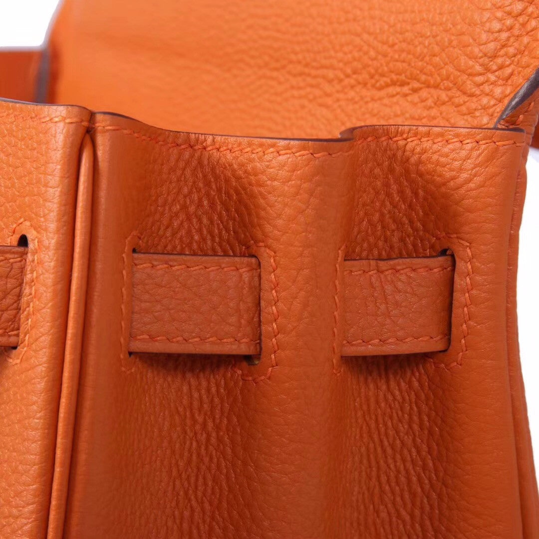 Hermès Orange Kelly 32 Togo Gold Hardware