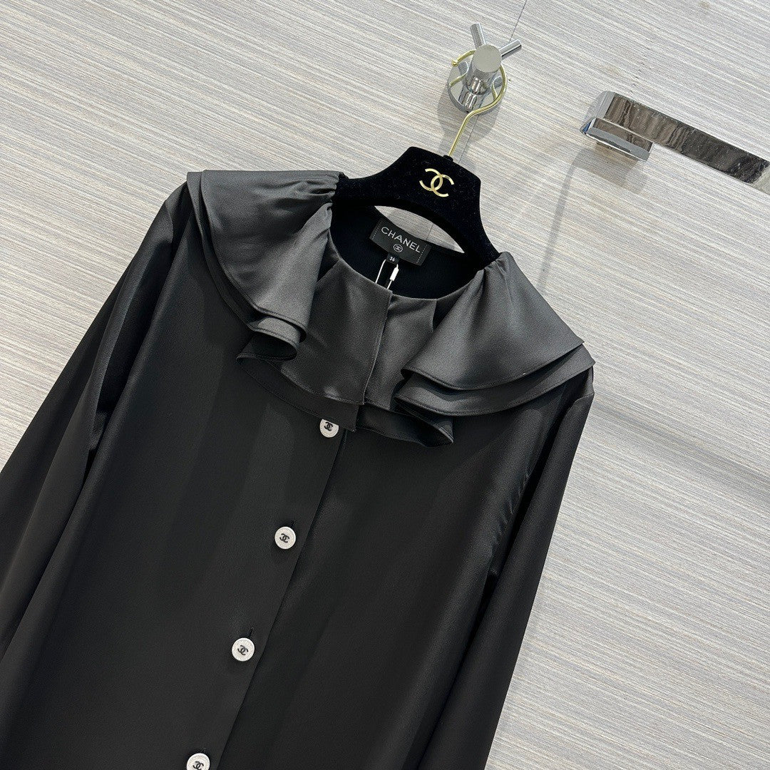 Chanel Cruise 2023 Silk BLOUSE Black