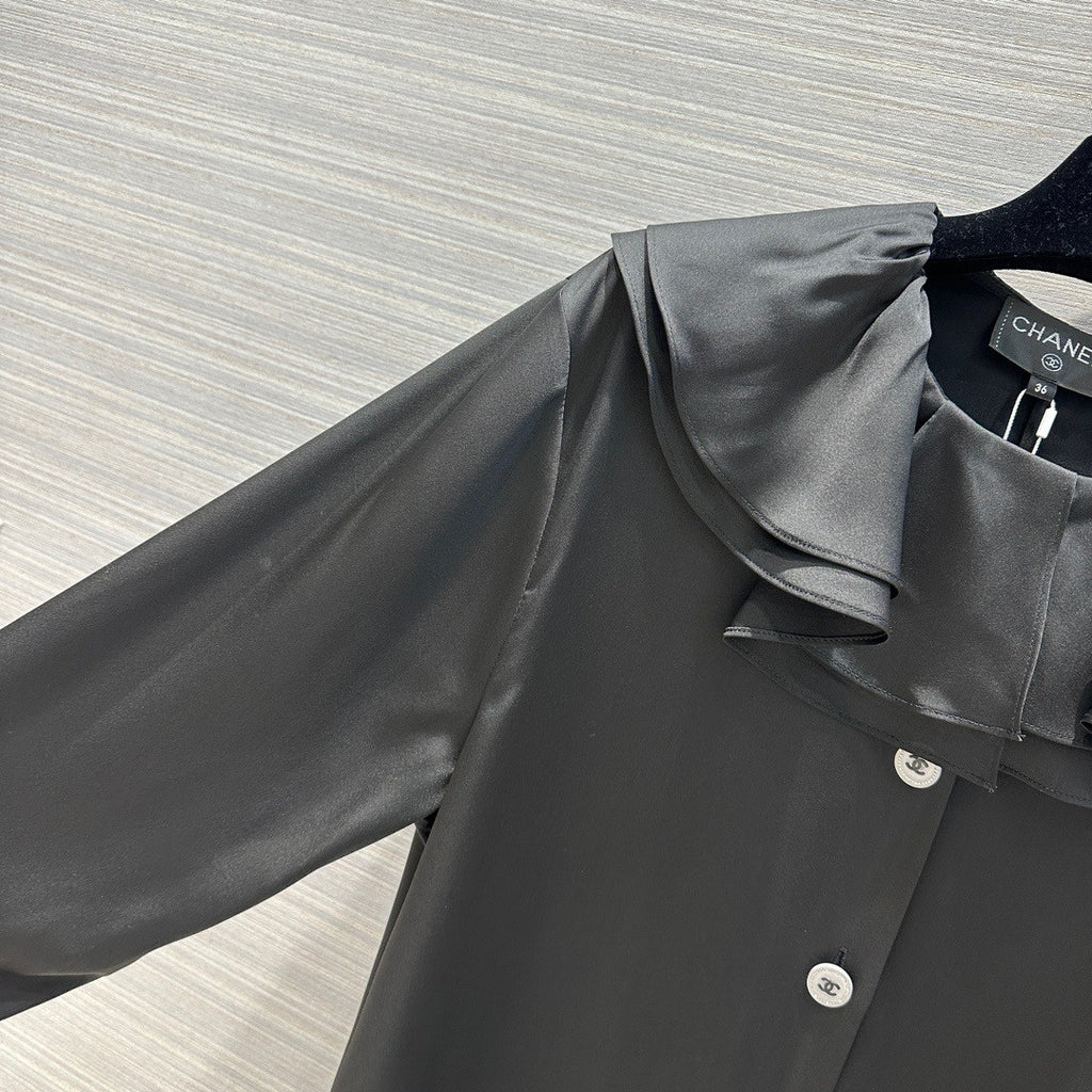 Chanel Cruise 2023 Silk BLOUSE Black