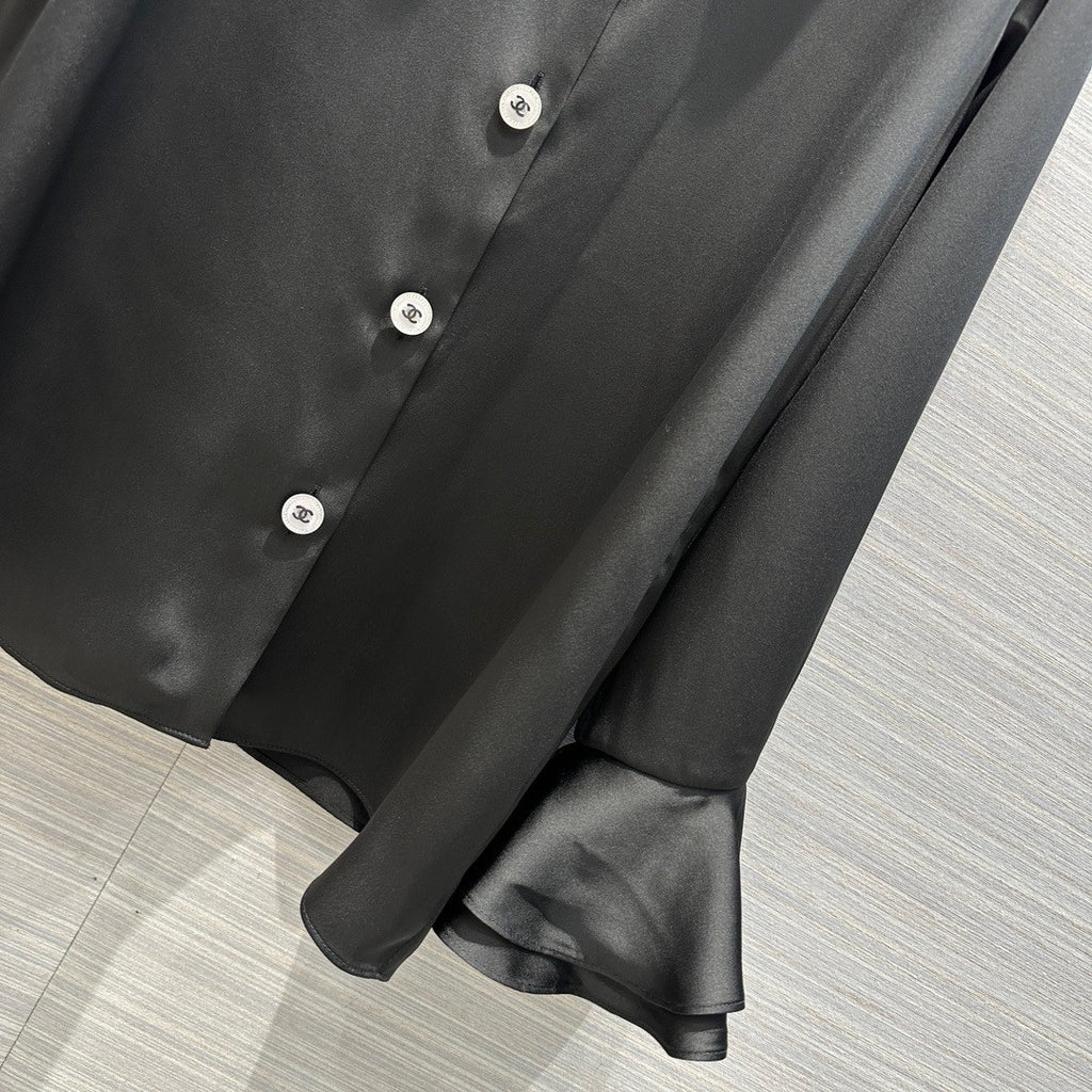 Chanel Cruise 2023 Silk BLOUSE Black