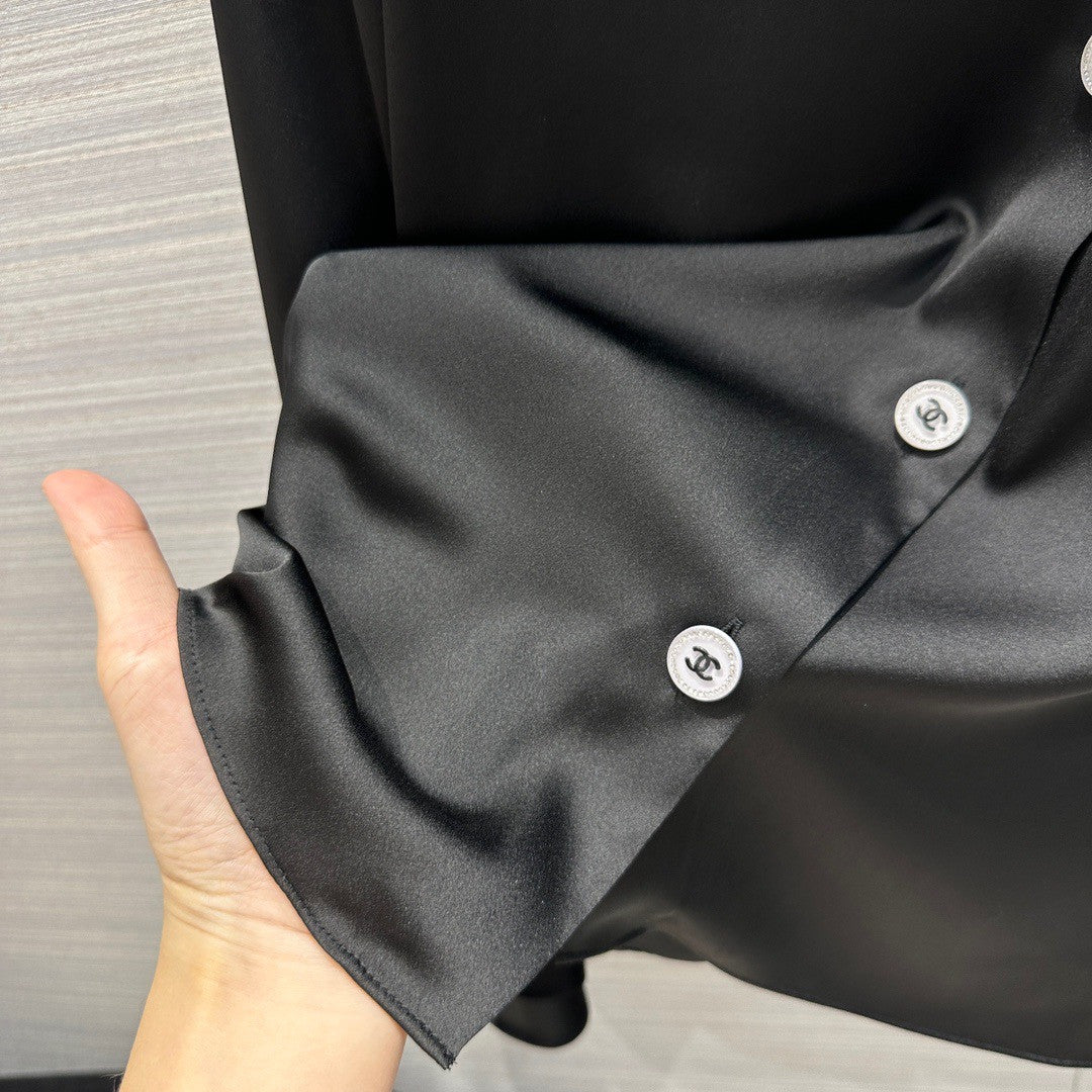 Chanel Cruise 2023 Silk BLOUSE Black