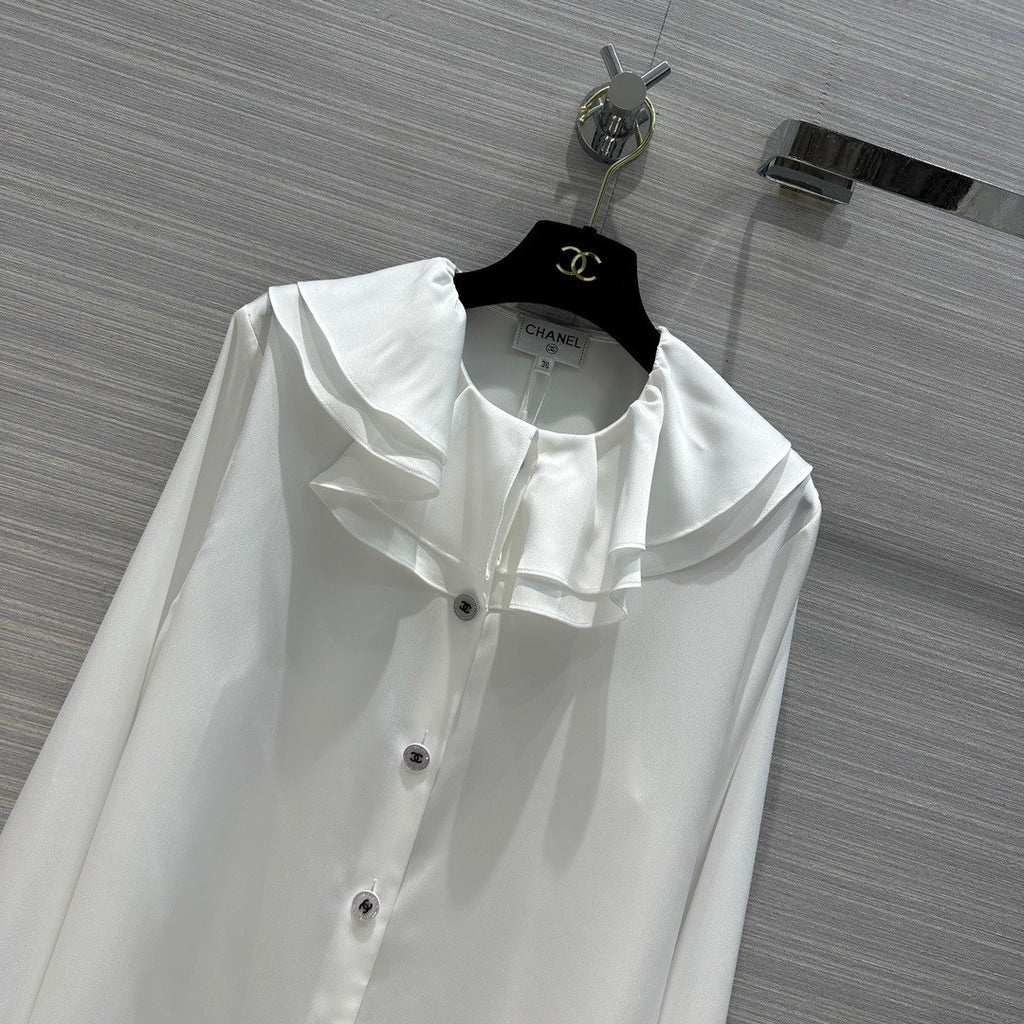 Chanel Cruise 2023 Silk BLOUSE White