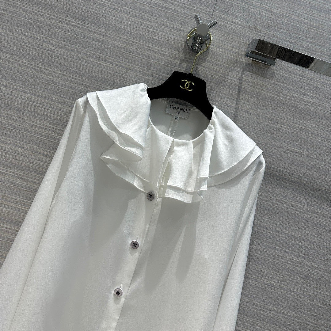 Chanel Cruise 2023 Silk BLOUSE White