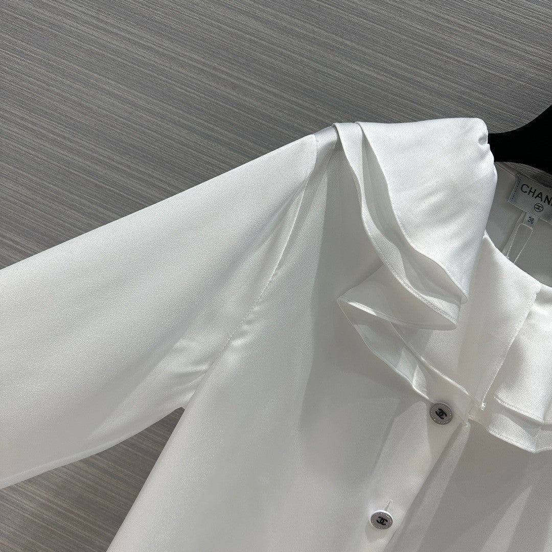 Chanel Cruise 2023 Silk BLOUSE White