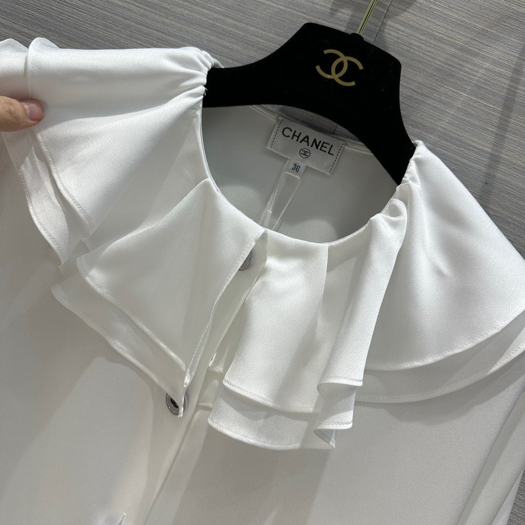 Chanel Cruise 2023 Silk BLOUSE White