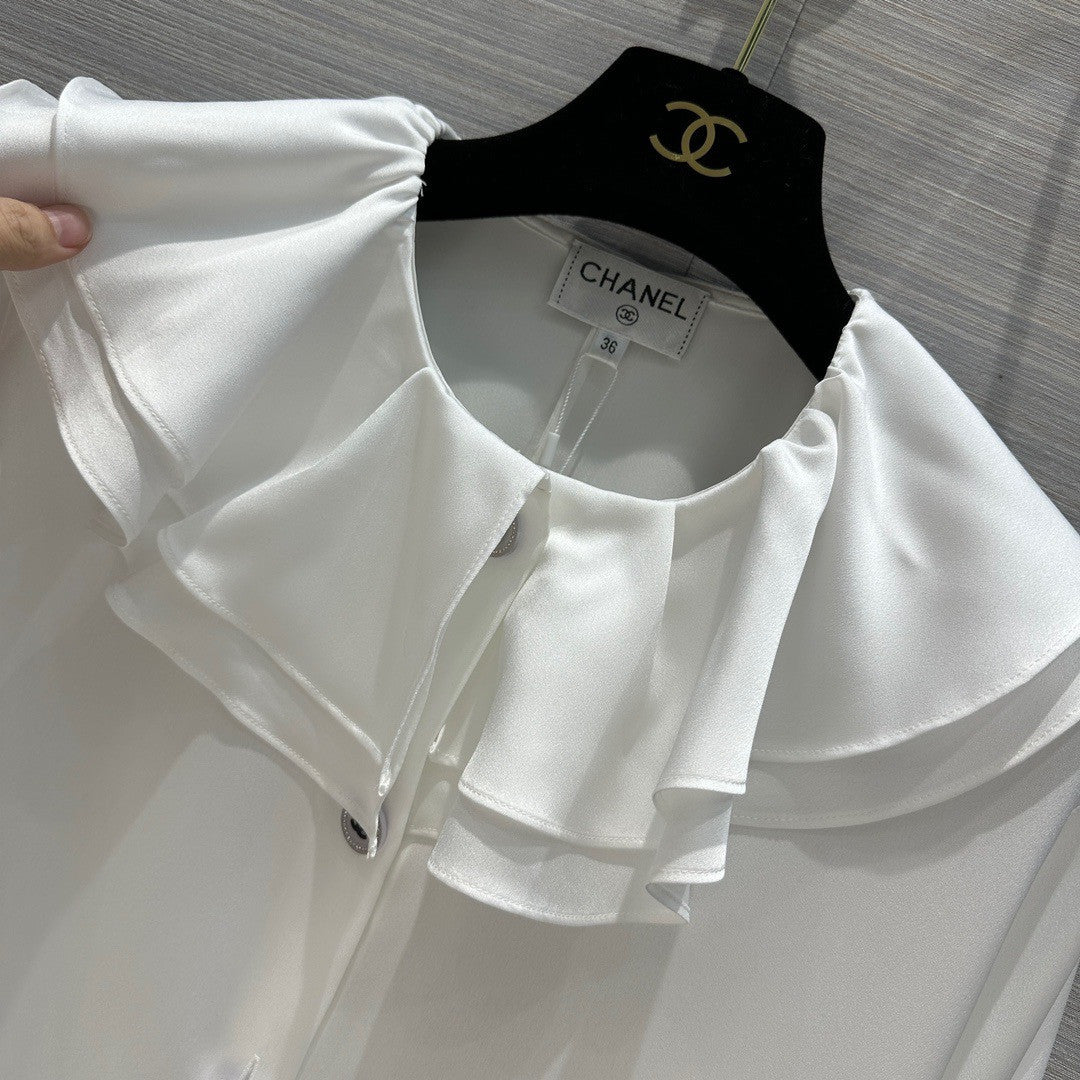 Chanel Cruise 2023 Silk BLOUSE White
