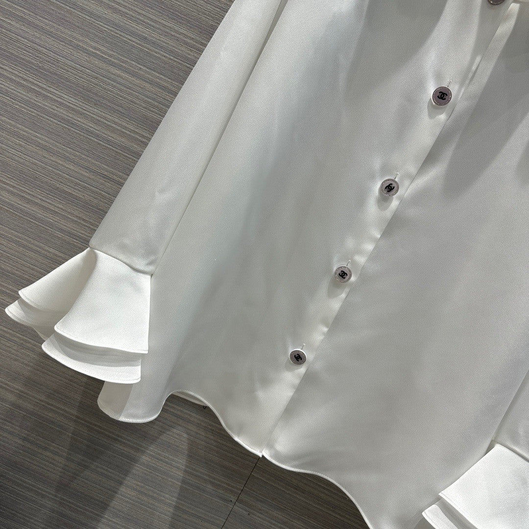 Chanel Cruise 2023 Silk BLOUSE White