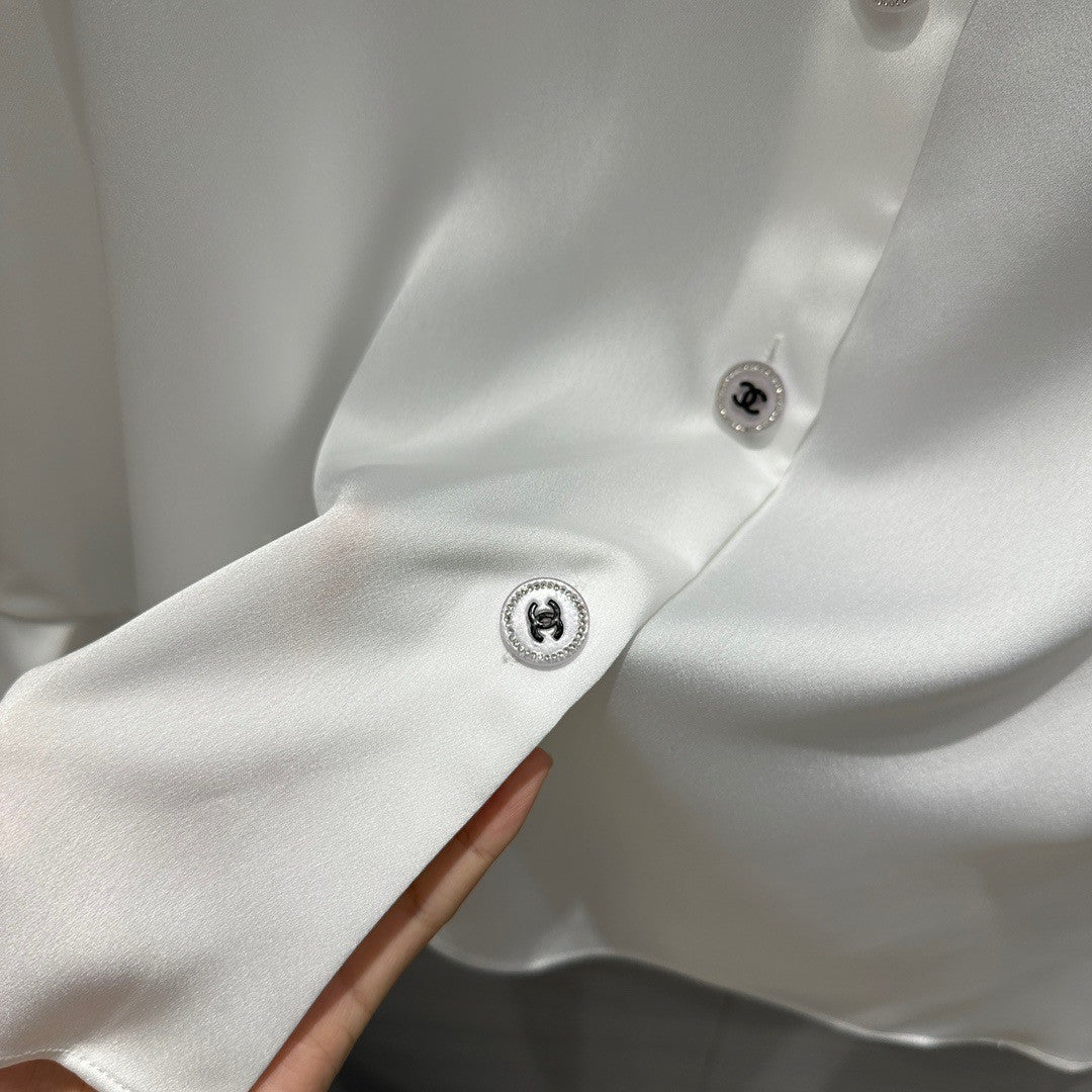 Chanel Cruise 2023 Silk BLOUSE White