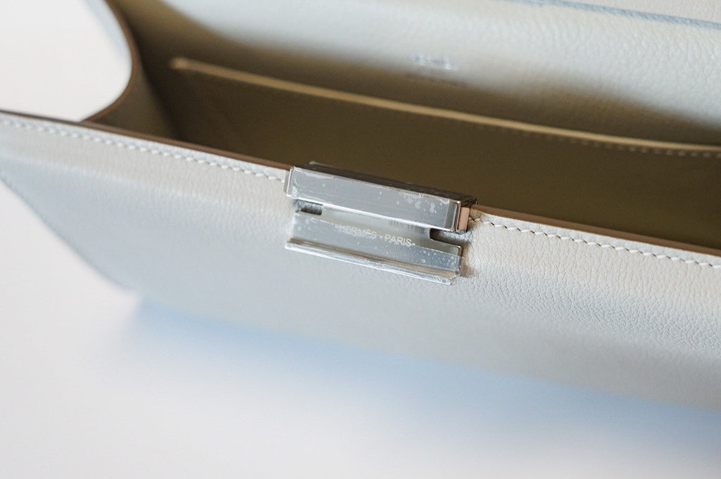 Hermes Clic-H 21 bag Craie Evercolor calfskin  with Palladium hardwares