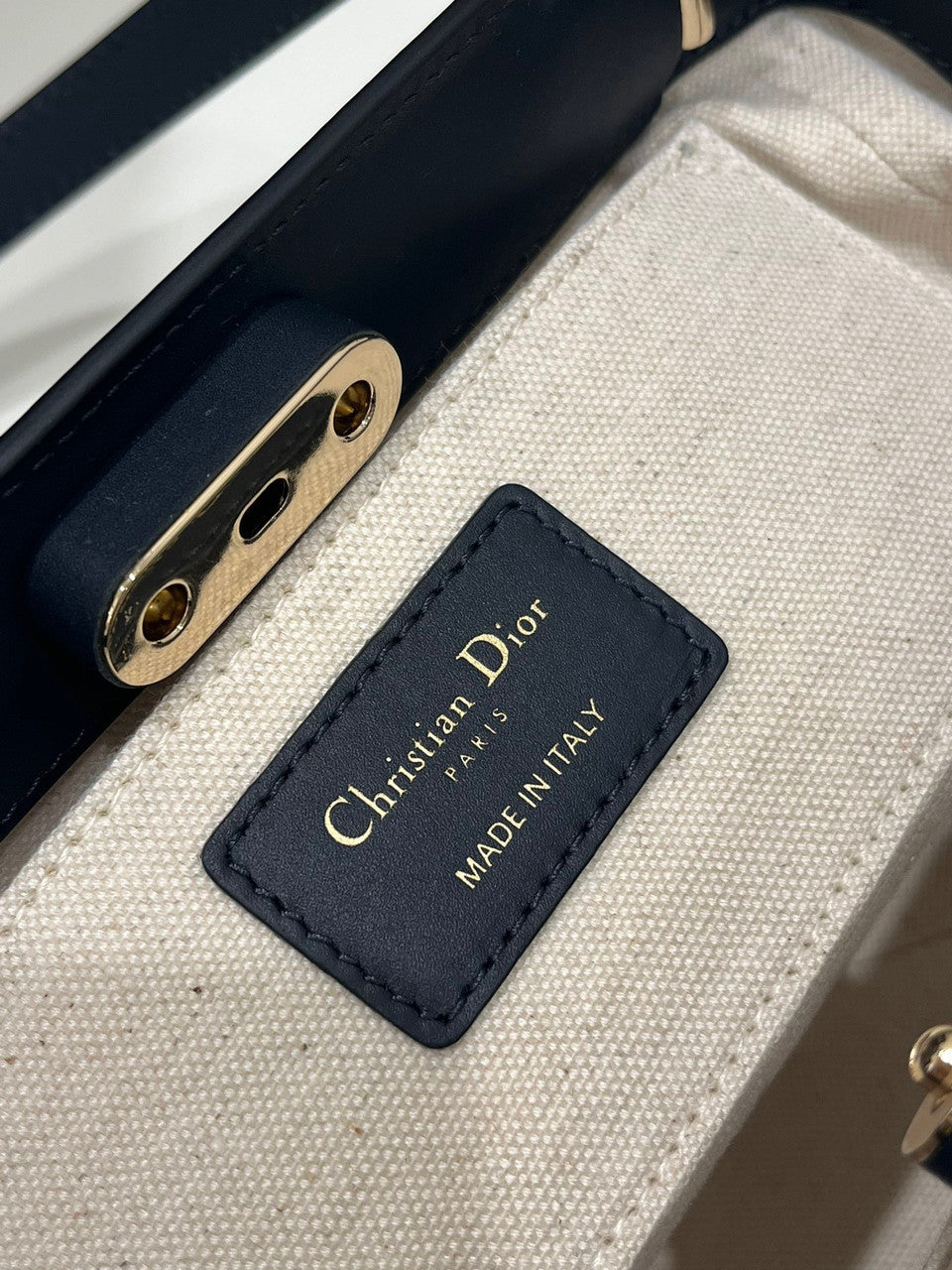 Christian Dior SMALL DIOR KEY BAG Blue Dior Oblique Jacquard Box Calfskin