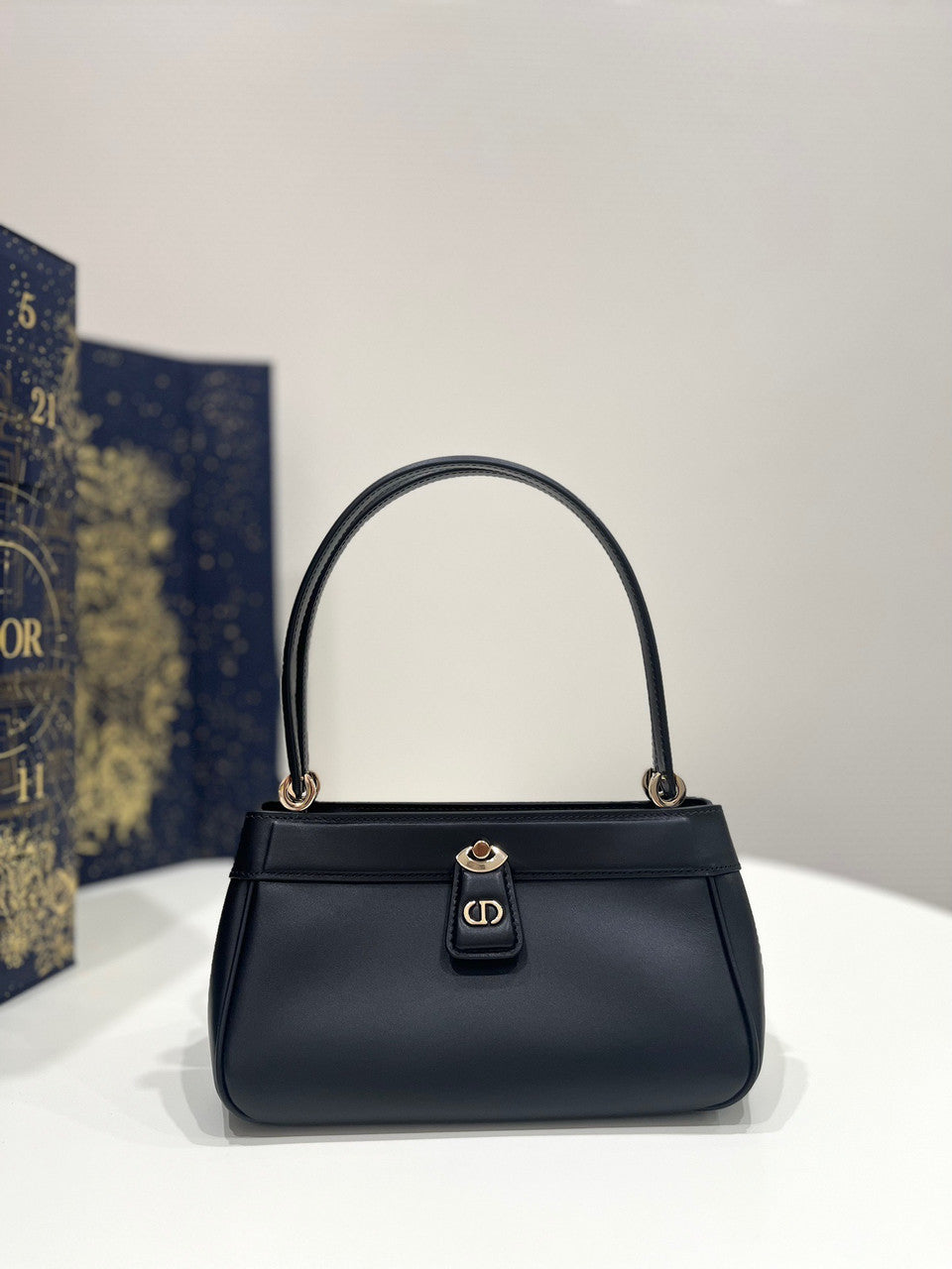 Christian Dior SMALL DIOR KEY BAG Black Box Calfskin