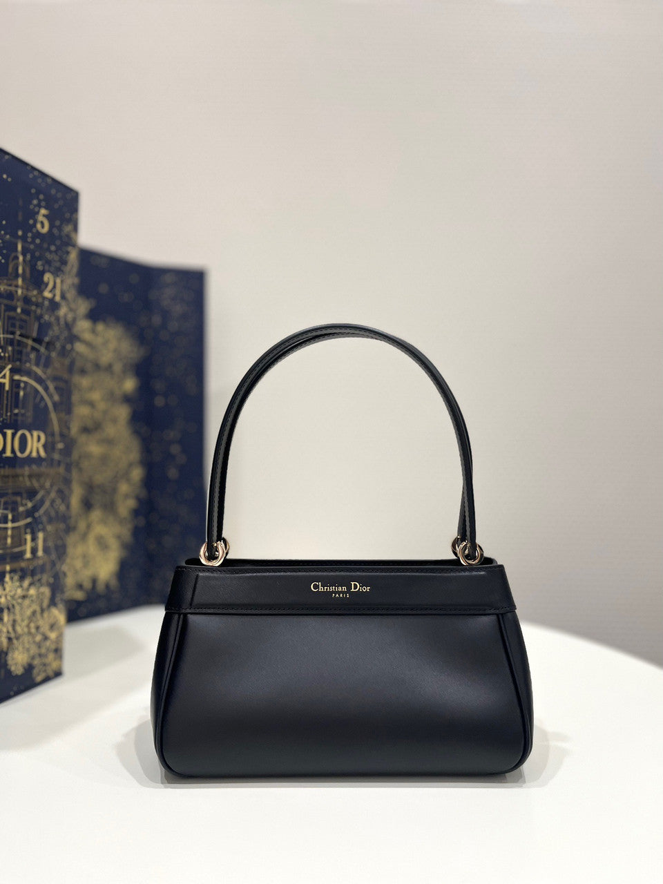 Christian Dior SMALL DIOR KEY BAG Black Box Calfskin