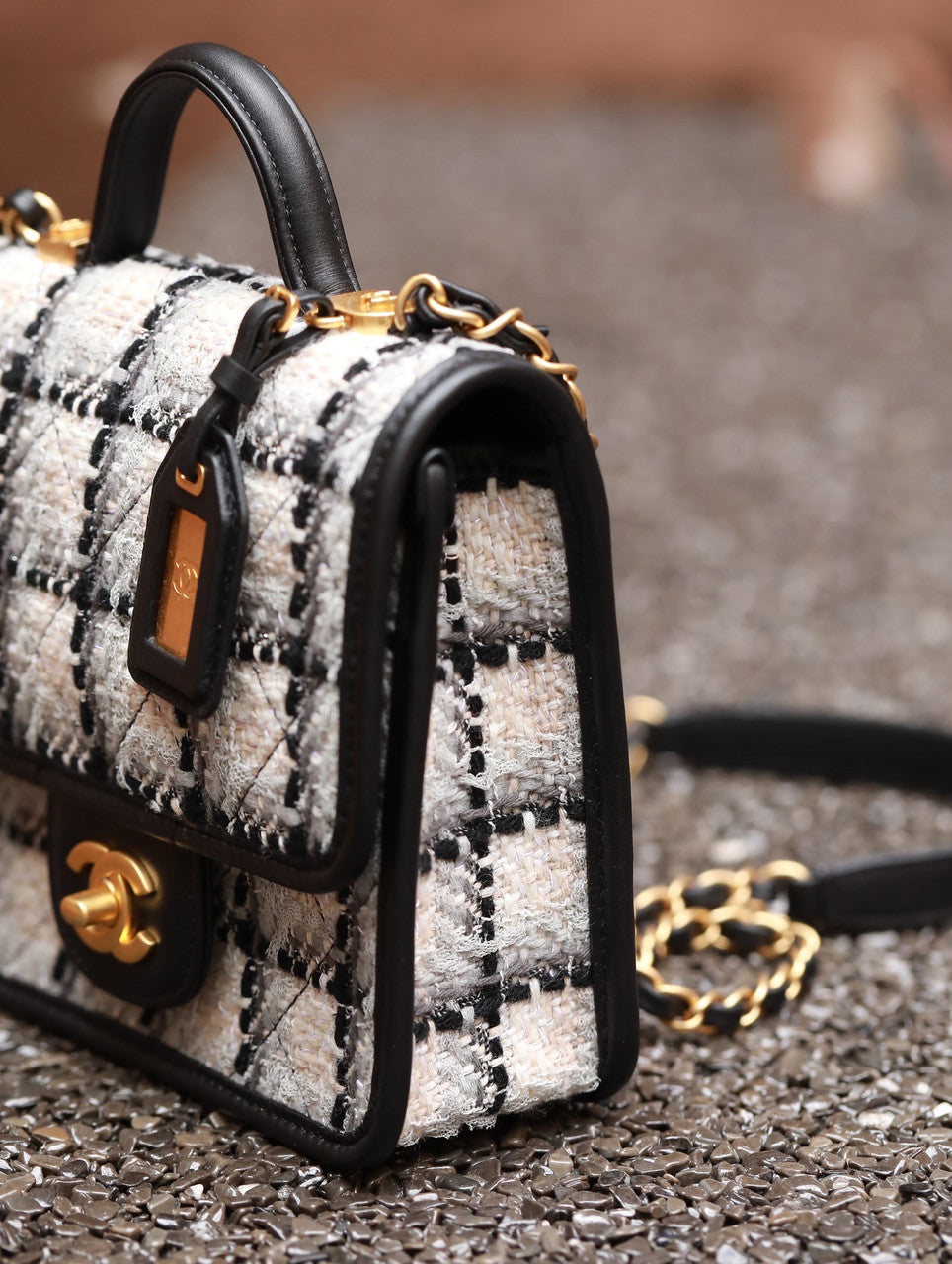 CHANEL SMALL FLAP BAG WITH TOP HANDLE