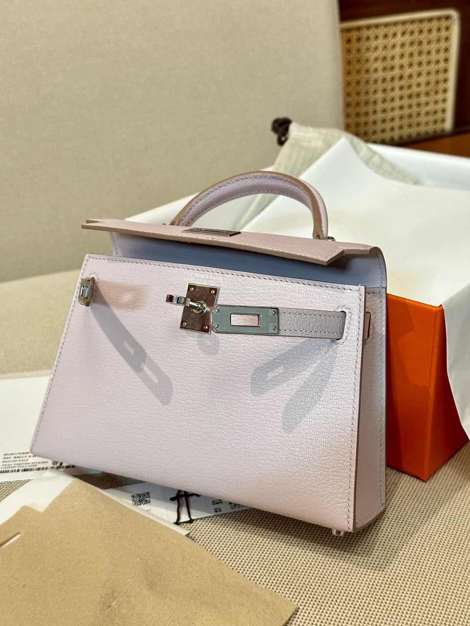 Hermes Sakura Pink Mini Kelly II 20 Chèvre Palladium Hardware