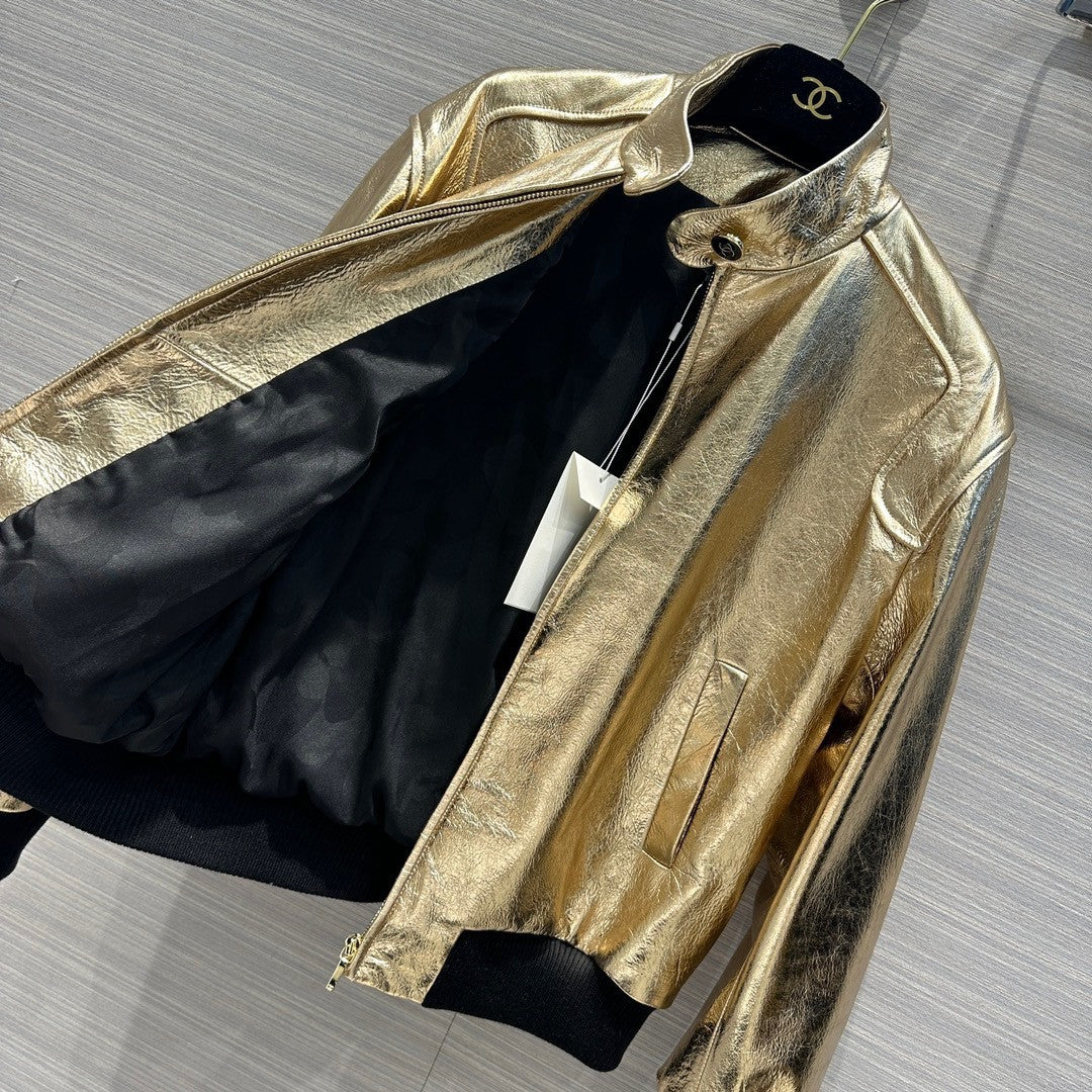 Chanel Metallic Calfskin BLOUSON GOLD