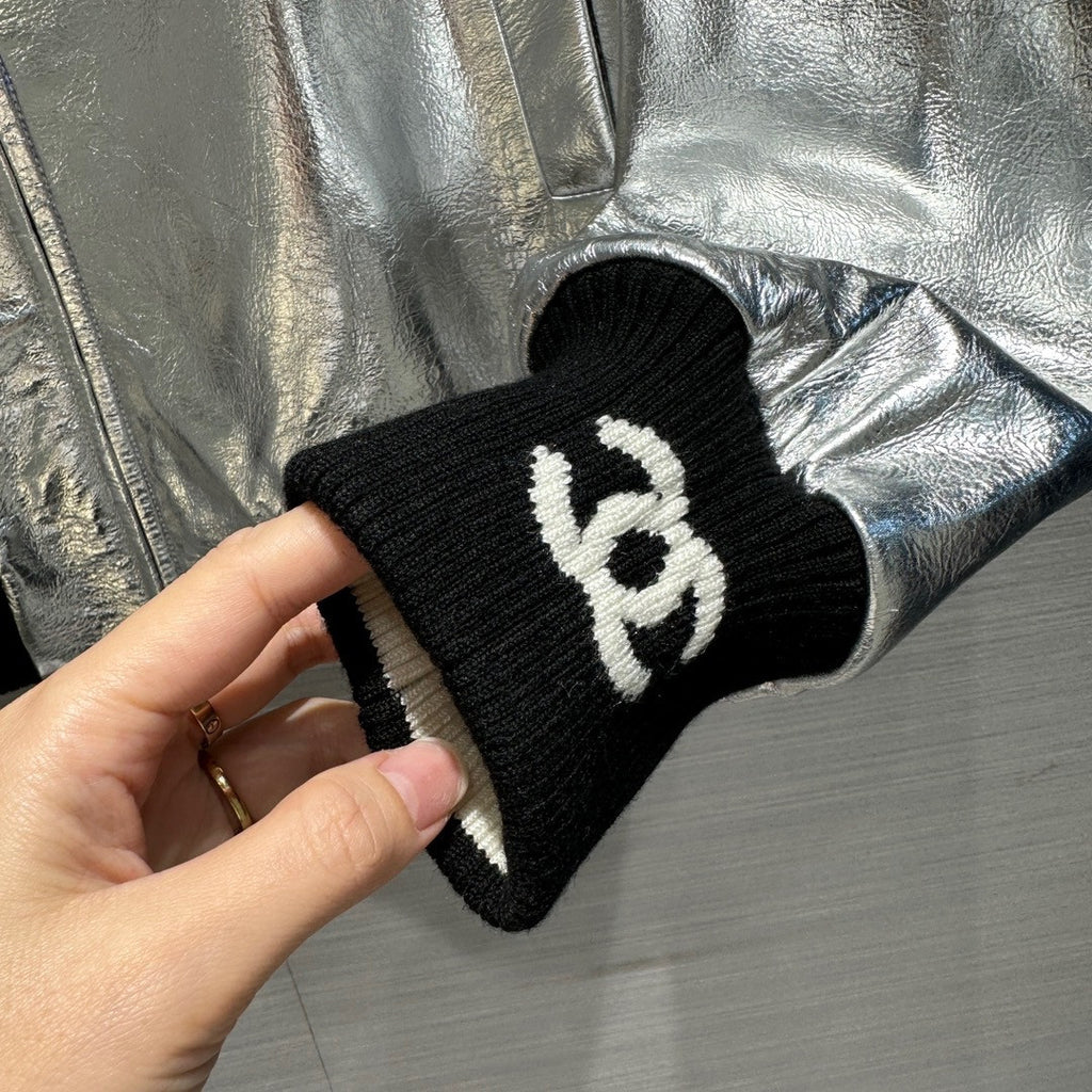 Chanel Metallic Calfskin BLOUSON SILVER