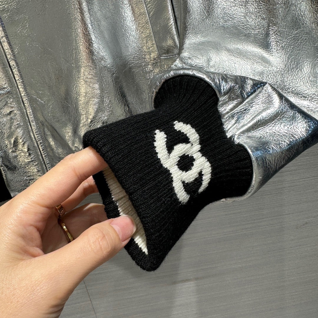 Chanel Metallic Calfskin BLOUSON SILVER