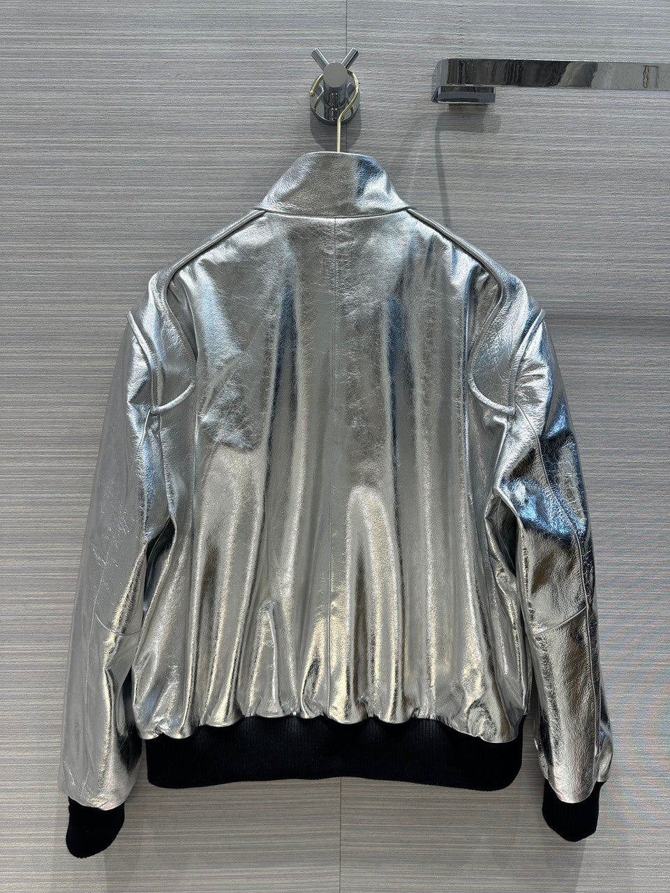 Chanel Metallic Calfskin BLOUSON SILVER
