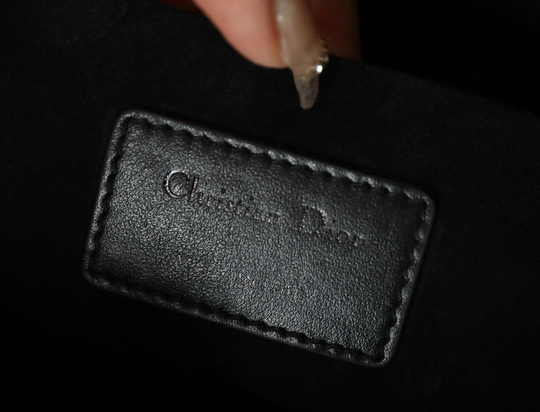 Christian Lady D-Joy Medium Bag Ultra-matt black Cannage calfskin
