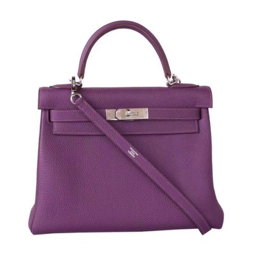 Hermès P9 Anemone Kelly 28 Epsom Palladium Hardware