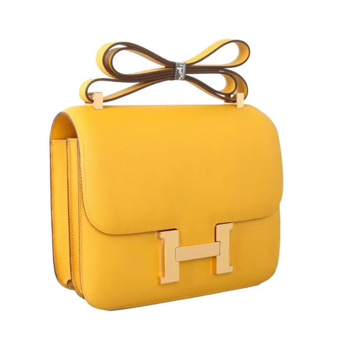 Hermes 9D Amber Constance Epsom leather 18cm Gold Hardware