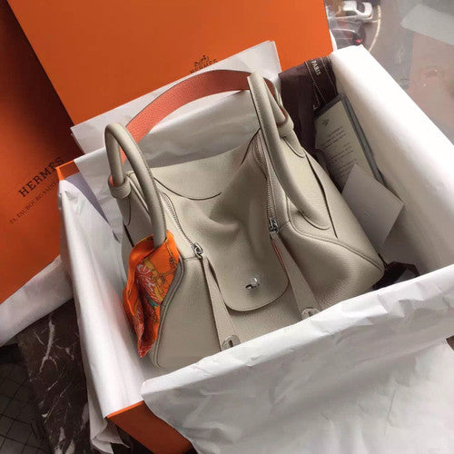 Hermes Lindy 30 C80 Gris Perle  Eclat /L5 Crevette Taurillon Clemence Palladium HW Hermes