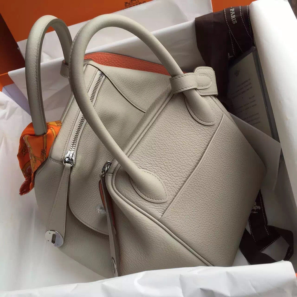 Hermes Lindy 30 C80 Gris Perle  Eclat /L5 Crevette Taurillon Clemence Palladium HW Hermes