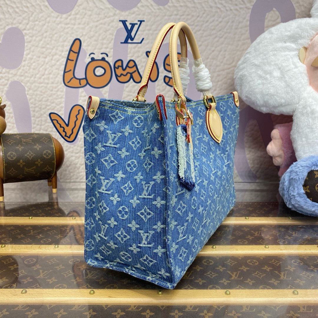 Louis Vuitton M46871 Denim ONTHEGO tote bag