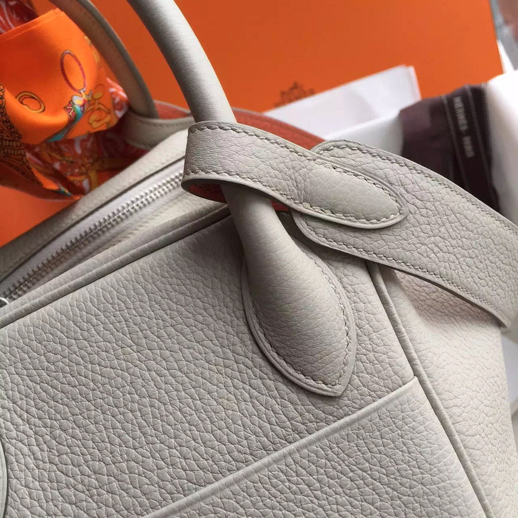 Hermes Lindy 30 C80 Gris Perle  Eclat /L5 Crevette Taurillon Clemence Palladium HW Hermes
