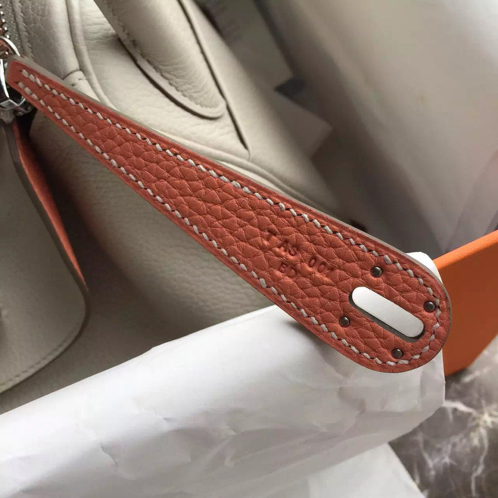 Hermes Lindy 30 C80 Gris Perle  Eclat /L5 Crevette Taurillon Clemence Palladium HW Hermes
