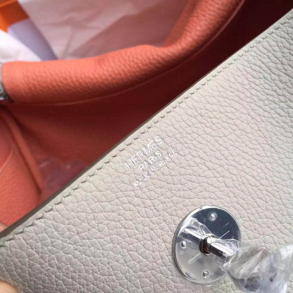 Hermes Lindy 30 C80 Gris Perle  Eclat /L5 Crevette Taurillon Clemence Palladium HW Hermes