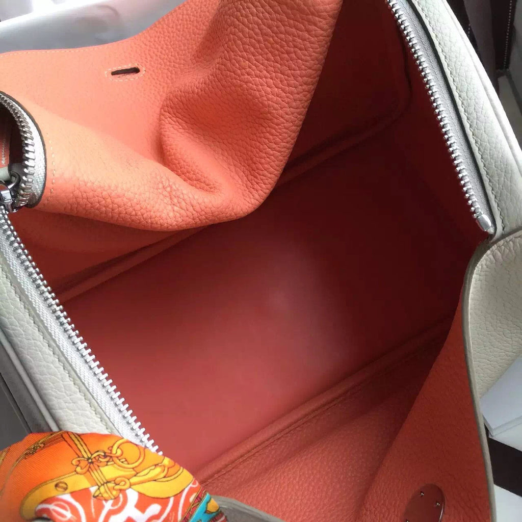 Hermes Lindy 30 C80 Gris Perle  Eclat /L5 Crevette Taurillon Clemence Palladium HW Hermes