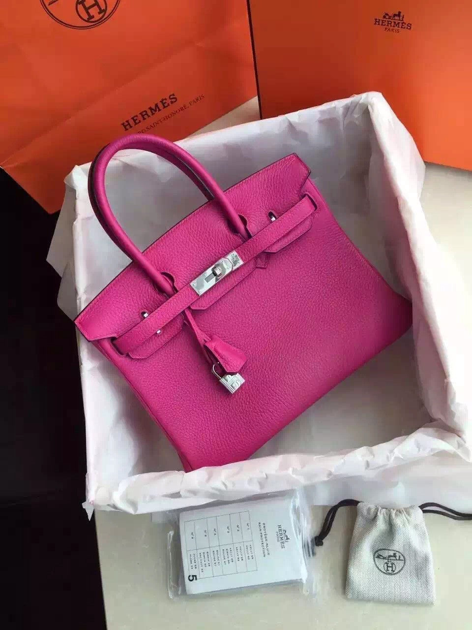 Hermes Fuchsia Birkin 25cm Epsom Palladium Hardware