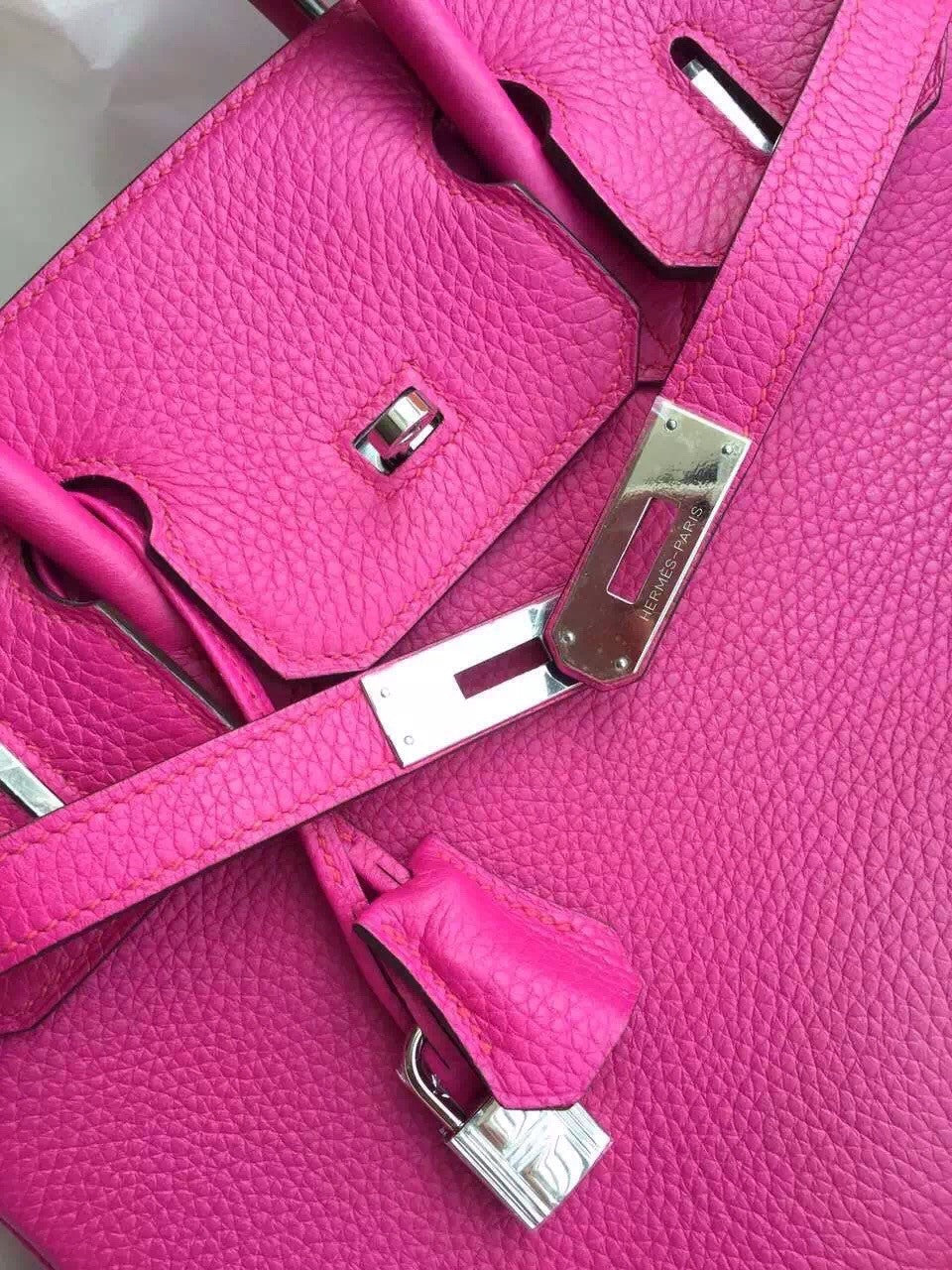 Hermes Fuchsia Birkin 25cm Epsom Palladium Hardware