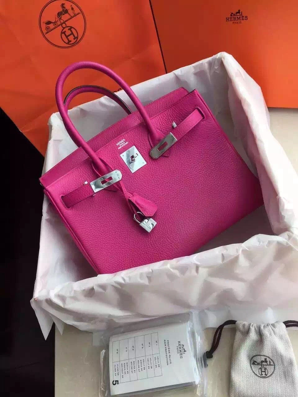 Hermes Fuchsia Birkin 25cm Epsom Palladium Hardware